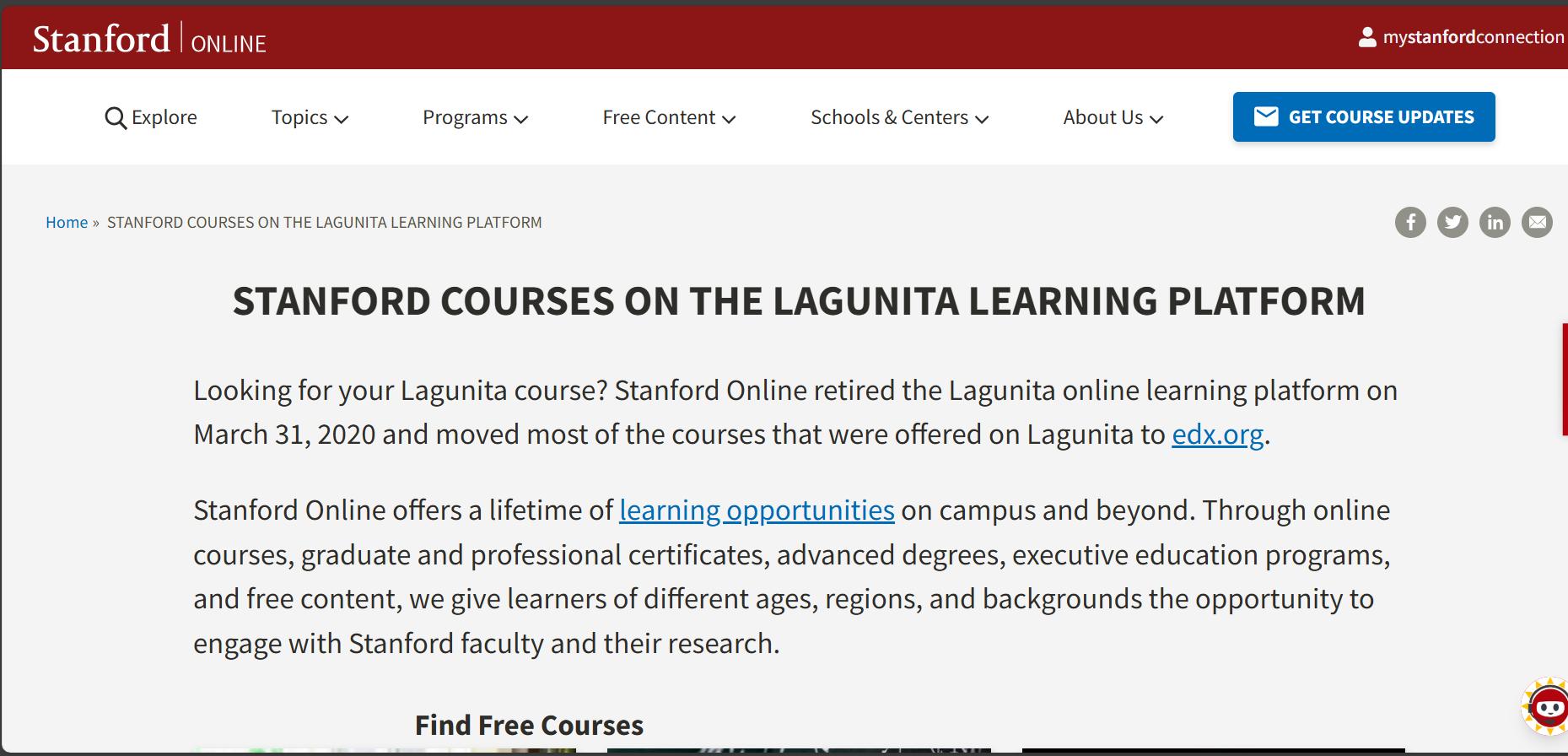 Stanford Lagunita Courses
